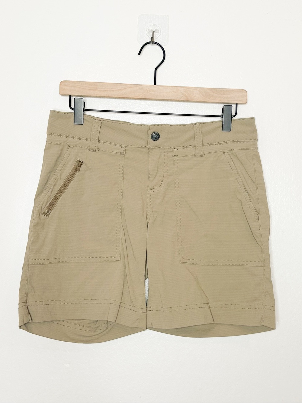 Prana Womens Casual Outdoor Hiking Utility Shorts Tan 6